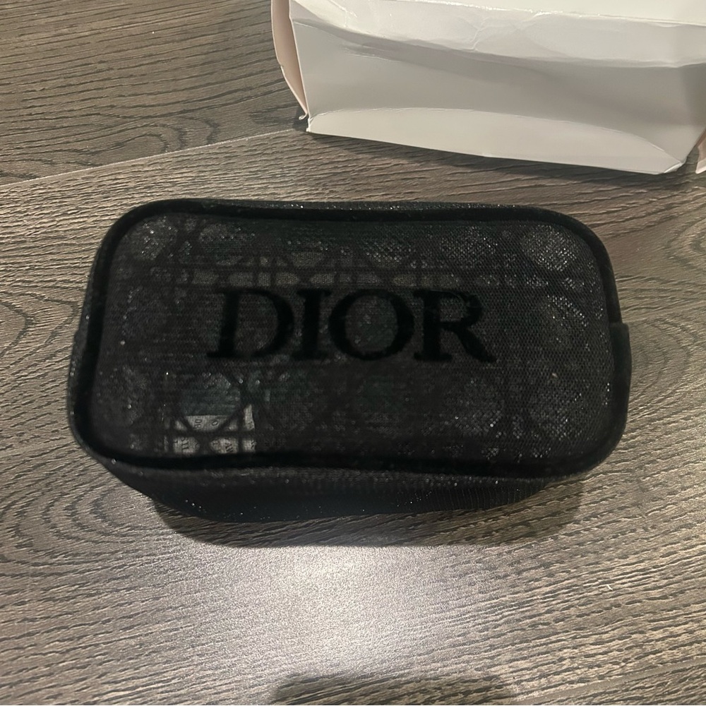 Dior Black Mesh Cosmetic Pouch